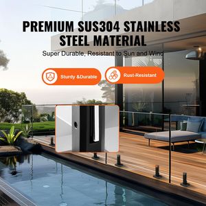 10 Pezzi Staffe per Ringhiera in Vetro Temperato da 0,31'' e 0,47'' in Acciaio Inox 304, Morsetti di Montaggio per Vetro per Facile Installazione - Product Image 2