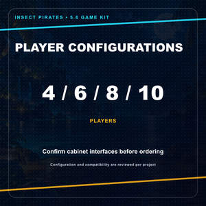 Kit de jeu d'arcade Insect Pirates 5.6 VGAME pour 4 à 10 joueurs, 16 insectes/8 armes, pour projets de bornes multijoueur et logiciels - Product Image 3