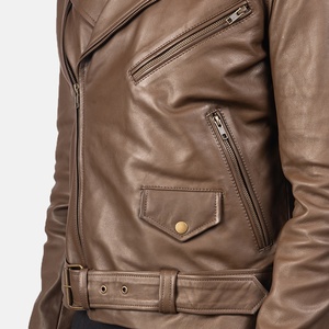 Chaqueta de Cuero para Motocicleta PIHA SPORTS, para Hombre, con Logotipo Personalizado, de Cuero Vacuno Genuino, Impermeable, Reversible, Gruesa, con Cinturón, Estilo Casual, Marca Brando, Venta al Por Mayor - Product Image 3