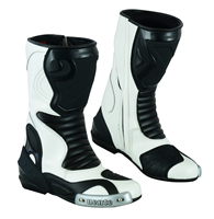 Bottes de moto unisexes respirantes à hauteur du genou avec logo personnalisé brodé/imprimé, fermeture éclair, pour l'hiver/le printemps/l'automne/l'été