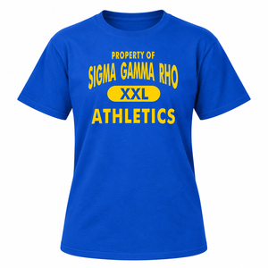 Camiseta Deportiva con Gráficos Atléticos en Azul Real y Dorado, Algodón Premium, Manga Corta, Cuello Redondo, Estilo Deportivo Informal, Unisex, Estampada - Product Image 3