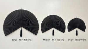 Kingcraftviet Handmade Bamboo <b>Wall</b> Fan <b>Decor</b> <b>Large</b> Black Halloween Decorative Fan Boho <b>Wall</b> Hanging for Living Room and Bedroom - Product Image 6