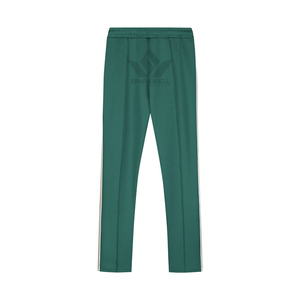 Men's Green Full Zip Tracksuit Set Solid Color Jacket and <b>Jogger</b> Pants with <b>White</b> Side Stripes Breathable Polyester - Product Image 4