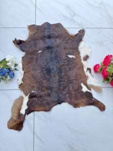 Western Pattern Cowhide Leather Area <b>Rugs</b> Brown <b>White</b> <b>Rugs</b> for Modern Living Room Scandinavian Boho Decor 100 % Natural Cowhide - Product Image 1