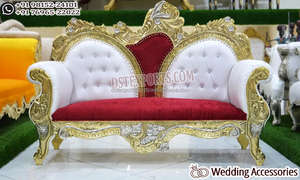 Causeuse de mariage en plein air pour la fonction Mehndi Canapé de mariage élégant en or blanc à vendre Canapé de mariage élégant pour la scène de mariage au Royaume-Uni - Product Image 2