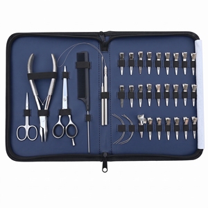 Juego de Herramientas para Extensiones de Cabello Todo en Uno con Alicates de Microperlas, Herramienta de Gancho, Mini Tijeras, Clips, Peine y Agujas - Product Image 1