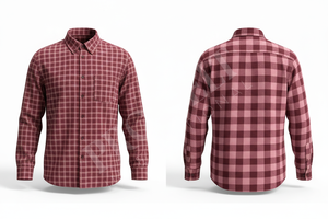 Chemise habillée personnalisée légère à manches longues, imprimée à carreaux, élégante, boutonnée, confortable et tendance - Product Image 2