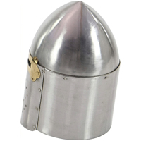 Casco Medieval de Alta Calidad Hecho a Mano, Casco de Acero Suave de Tamaño Completo para Caballero Cruzado, para Cosplay y Reenactment