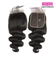 7x7 HD Lace Closure Rambut Asli India Warna Hitam Alami Single Drawn Remy Hair Closure