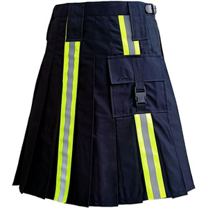 Kilt de travail réfléchissant haute visibilité en coton noir style pompier 2026 - Product Image 5