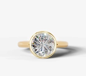 Anillo de Compromiso y Promesa de Boda con Moissanita de 8MM con Engaste de Garras, Plata de Ley 925 Bañada en Oro de 18K, Regalo de Lujo - Product Image 1