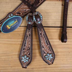 High Quality DD Leather Equestrian Breast Collar Set Black Brown Tan Colors Assorted Sizes Horse <b>Boots</b> Head Stall Variety Hairon - Product Image 6