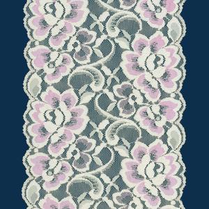 Dentelle florale rose bicolore, largeur 14,5 cm, festonnée, extensible et légère, pour lingerie, robes et décorations de mariage - Product Image 6