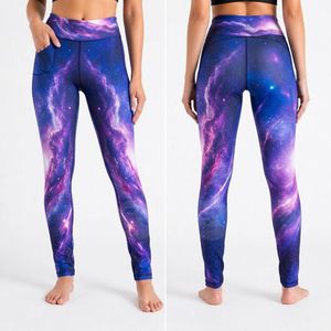 Leggings Deportivos Sublimados con Diseño de Nebulosa Cósmica Púrpura, Pantalones de Yoga de Alta Elasticidad y Resistentes a la Decoloración, Proveedor de Leggings para Mujer - Product Image 1