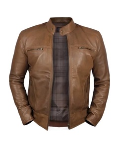 <b>Mens</b> Motorcycle PU Casual Jacket Slim Fit Short-<b>Coat</b> Lapel Spring Zipper Windproof Premium Genuine Leather Jacket <b>Men</b> Custom - Product Image 2