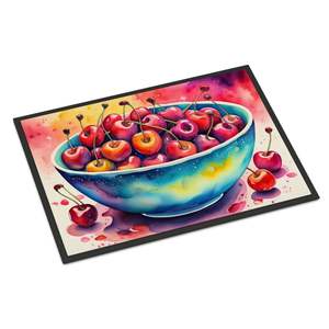 Colorful Cherries Non-Slip Indoor/Outdoor Doormat Washable Low Pile 24H X 36W Front <b>Door</b> <b>Mat</b> for Entryway - Product Image 1
