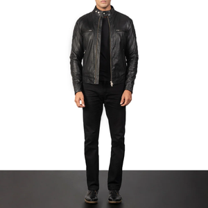 8. Blouson de moto en similicuir pour homme, style vintage, fermeture éclair, logo personnalisé, OEM, ODM, marque privée, vente en gros, fournisseur d'usine - Product Image 1