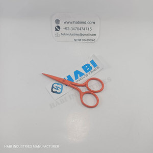 Customized Panton Color Sharp Curved Stainless Steel Right-Handed Cuticle Embroidery <b>Scissors</b> & <b>Nail</b> Shears Wholesale - Product Image 2