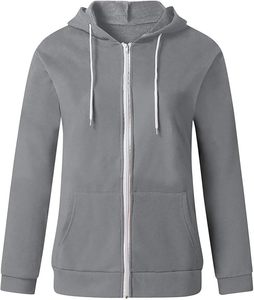 Haut décontracté pour femme JAC22 FY11 à col semi-montant, 100 % coton respirant, imperméable, doublé, en velours uni 300g, pour automne-hiver - Product Image 5