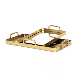 Plateau de service en aluminium poli Jaffs Exports JE464, forme irrégulière, motif feuille gravé, pour fruits, compatible micro-ondes, décoration - Product Image 4