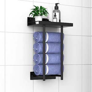 ที่จัดระเบียบห้องน้ำในอพาร์ทเมนต์, ราวแขวนผ้าเคลือบสีฝุ่น, ราวแขวนผ้าแบบมินิมอล, ที่แขวนผ้าแนวตั้ง - Product Image 1