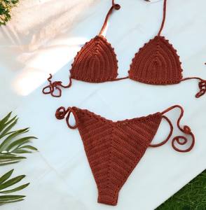 Ensemble de bikini en crochet transparent, maillot de bain en crochet style string - Product Image 2