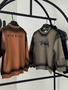 เสื้อสเวตเชิ้ตคอกลมแบบวินเทจคุณภาพสูงสั่งทำพิเศษ (OEM)  ย้อมสีแบบสเปรย์  ขอบไล่เฉดสีแบบแอร์บรัช - Product Image 2