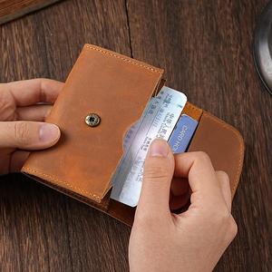 กระเป๋าใส่บัตรหนังแท้สไตล์เรโทร สำหรับผู้ชายและผู้หญิง พร้อมช่องใส่เหรียญแบบมีซิป - Product Image 5