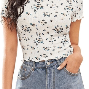 T-shirt court pour femme, prix usine, vente en gros, tissu premium, confortable, vêtements de sport, tenue de fitness, design élégant - Product Image 6