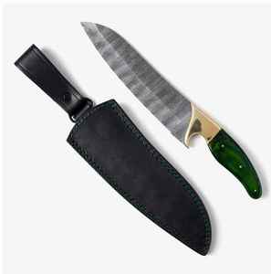 Cuchillo de Chef Damasco OEM Personalizado, Acero Inoxidable con Alto Contenido de Carbono, Hoja Profesional con Borde Serrado y Punta Caída, Garantía de 3 Años, Ergonómico - Product Image 4