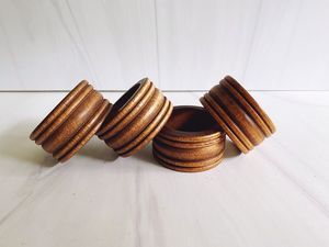 Mango Wood <b>Modern</b> Luxury Geometric Napkin Ring Holder Set Eco-Friendly Durable Custom Logo Wedding Party <b>Dining</b> <b>Table</b> Events - Product Image 2