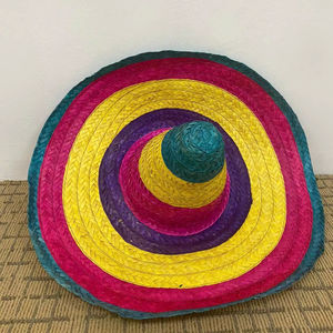 หมวกสานทรงโซมเบรโรลายทางคุณภาพสูง ปักลายดิจิตอล ปีกกว้าง ปรับขนาดได้ เหมาะสำหรับทุกเพศ ใช้เล่นกีฬา ปั่นจักรยาน - Product Image 1