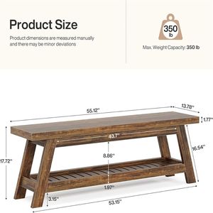 Double Seat Entrance <b>Bench</b> with Storage Space for Lobby or <b>Shoe</b> Rack - Product Image 5
