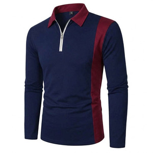 Polo de Manga Larga para Hombre, Diseño Color Block, Cierre Frontal con Cremallera, Tejido Transpirable, Gris y Blanco - Product Image 5