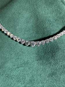 Collar de tenis de moissanita con corte brillante, plata 925 con baño de rodio, engaste de garras, estilo hip hop, para mujer, compromiso, boda, fiesta - Product Image 5