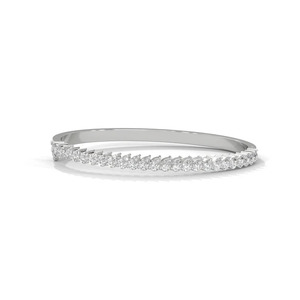 Sterling Silver Pear Cut Diamond <b>Bangle</b> <b>Bracelet</b> Rhodium Plated Classic Style Gift Jewelry for Unisex Engagement Wedding - Product Image 1