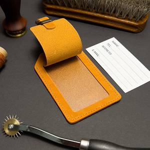 ป้ายติดกระเป๋าเดินทางหนังแท้พรีเมียม ป้ายกระเป๋าเดินทางสุดหรู ป้ายชื่อกระเป๋าเดินทางแบบมีฝาปิด ป้ายชื่อกระเป๋าเดินทางขายส่ง LMP-0184 - Product Image 2