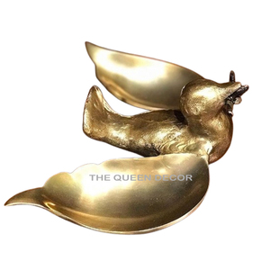 Best Quality Gold Plated Aluminum Metal Bird Shape Free Decorative Bowl Unique Luxury Design for Party Occasions Most Trending - Product Image 1