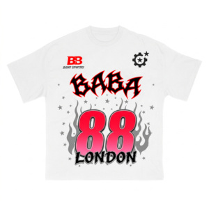 เสื้อยืดคอกลมแขนสั้นทรงปกติสำหรับผู้ชาย ผ้าเจอร์ซีย์ถักเนื้อผ้าฝ้าย 100% พิมพ์ลายดิจิตอลด้านหน้า แห้งเร็ว สวมใส่สบาย - Product Image 1