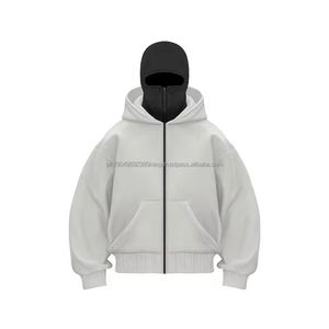 Vente en gros d'usine : Hoodie Balaclava et Hoodie Ninja, Mode Automne, Masque Personnalisé, Nouveau Hoodie d'Hiver, Vêtement d'extérieur uni, à capuche zippée - Product Image 5