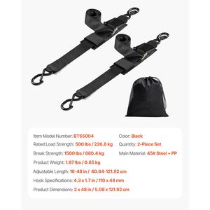 Set di 2 Cinghie di Fissaggio a Cricchetto Resistenti 2-in-1 da 4 Piedi con Ganci a S di Sicurezza, Materiale PE Certificato TUV e SGS - Product Image 5