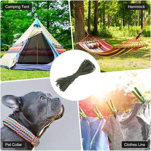 Cordon <span class=keywords><strong>de</strong></span> tente réfléchissant vert foncé, cordes <span class=keywords><strong>de</strong></span> camping, lignes <span class=keywords><strong>de</strong></span> maintien ultralégères, corde paracorde à 3 brins pour tentes <span class=keywords><strong>de</strong></span> camping, bâches et randonnée - Product Image 6