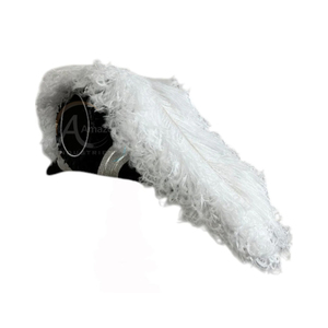 Chapeau brodé à la main en velours de coton rayé avec bordure en fourrure blanche, style Chevaliers Templiers, Chapeau Quatre Saisons - Product Image 3