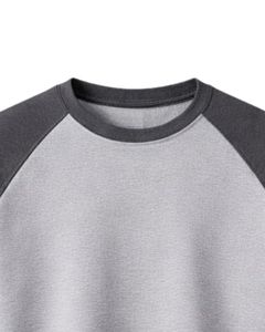 Men Grey Raglan Jersey Sweatshirt Long Sleeve Crew Neck Casual Cotton <b>Polyester</b> Knit Pullover Lightweight Plain Wear Supplier - Product Image 5