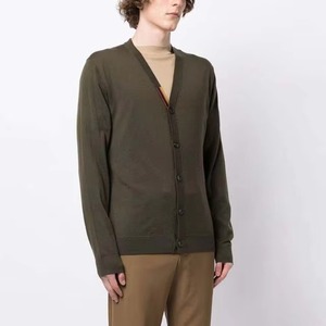 High-quality Solid Color V-neck Button Pocket Quick Dry Customizable Men's <b>Cardigan</b> <b>Sweater</b> Acrylic Breathable - Product Image 3