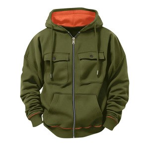 Sweat-shirt cargo technique tissé pour homme, imprimé sur mesure, de haute qualité, avec lettres contrastées, coupe ample, couleurs personnalisables - Product Image 3