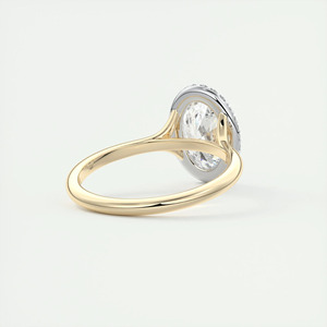 แหวนหมั้นเพชรรูปวงรีสีเหลืองทองประดับเพชรแล็บโกรว์ - Product Image 4