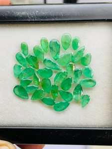 Esmeraldas Naturales de Zambia, Corte Pera, Calidad AAA, Gemas Verdes Certificadas por IGI, 5-10 mm, Lote de 33 Piezas, para Joyería, Sin Tratamientos - Product Image 3