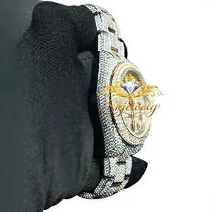 Skjewely – montre-bracelet de luxe en cristal pour femmes, cadran rond en acier inoxydable, mouvement à Quartz analogique, 41mm, bijoux à la mode - Product Image 3