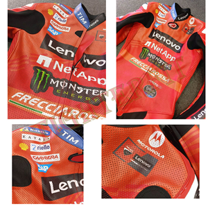 Traje de Motocicleta de Cuero Hecho a Mano, Talla Grande, Marca Marc Marque z/Francesco Bagna, Traje de Carreras de Cuero Ducat Lenov Hecho a Medida - Product Image 3